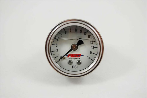 [AED6101] AED - 1-1/2 Fuel Press. Gauge 0-15psi Liquid Filled