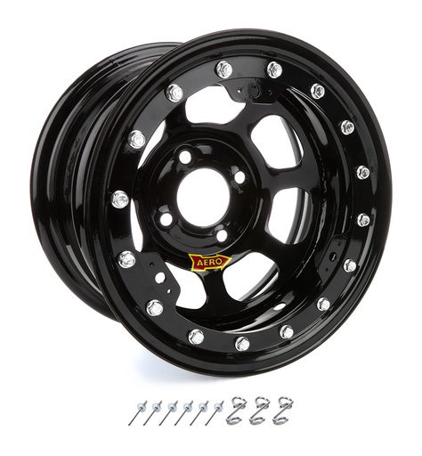 [ARW33-174520B] Aero Race Wheels - 13x7 2in. 4.50 Black Beadlock Wheel