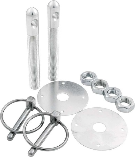 [ALL18500] Allstar Performance - Alum Hood Pin Kit 1/2in with 1/4in Clips Silver
