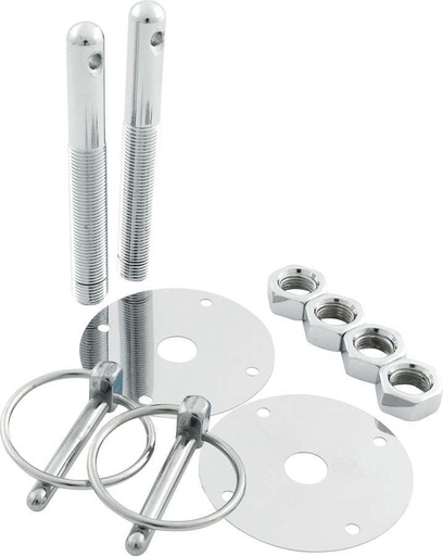 [ALL18513] Allstar Performance - Steel Hood Pin Kit W/ 1/4In Flip-Over Clips