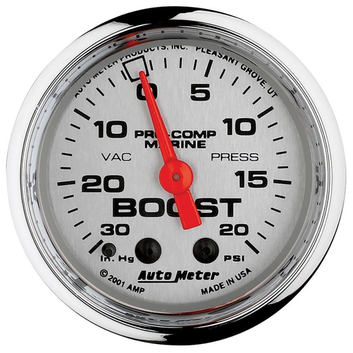 [ATM200774-35] Autometer - 2-1/16 Pc Marine Gauge Vac/Boost 30Hg/20Psi
