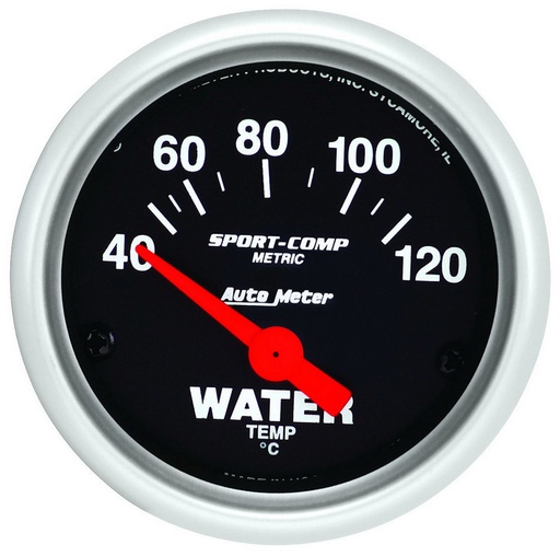 [ATM3337-M] Autometer - 2-1/16 Mini Sport Comp Water Temp Gauge -Metric