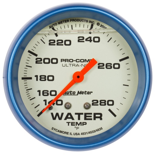 [ATM4231] Autometer - 2-5/8 Ultra-Nite Water Temp Gauge 140-280