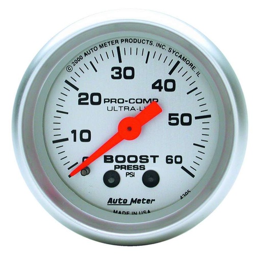 [ATM4305] Autometer - 2-1/16in U/L Boost Gauge 0-60psi