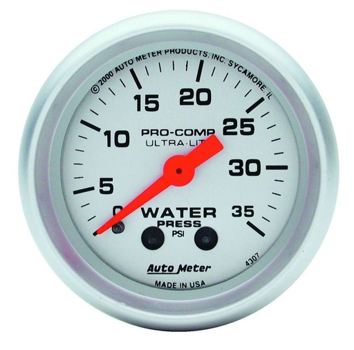 [ATM4307] Autometer - 2-1/16In U/L Water Pressure Gauge 0-35Psi