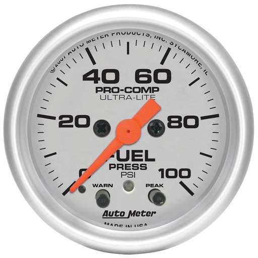 [ATM4371] Autometer - 2-1/16 U/L Fuel Press Gauge 0-100psi