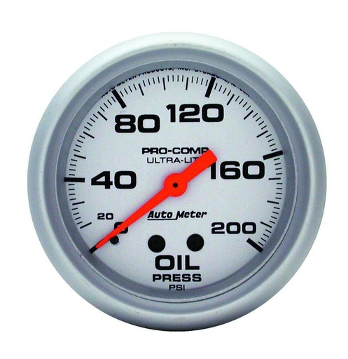 [ATM4422] Autometer - 2-5/8in Mech Oil Pressure 0-200 Psi