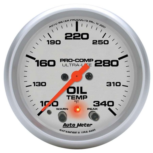 [ATM4440] Autometer - 2-5/8in U/L Oil Temp Gauge w/Peak & Warning