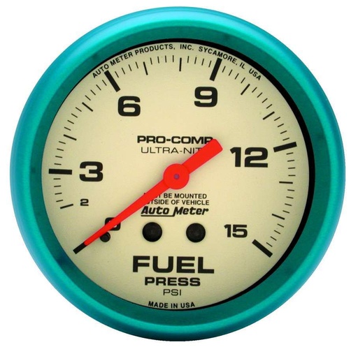 [ATM4511] AutoMeter - 2-5/8 Ultra-Nite F/P Gauge 0-15psi