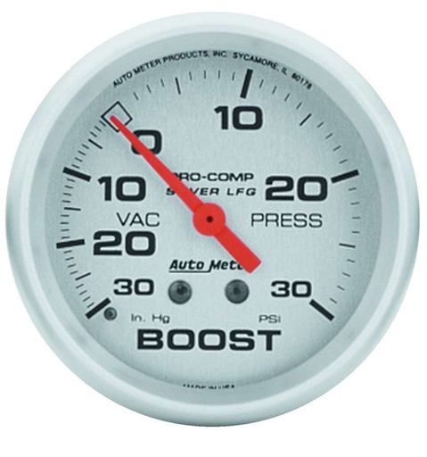 [ATM4603] Autometer - U/L 2-5/8in Silver Liq-Fill Boost 30/30