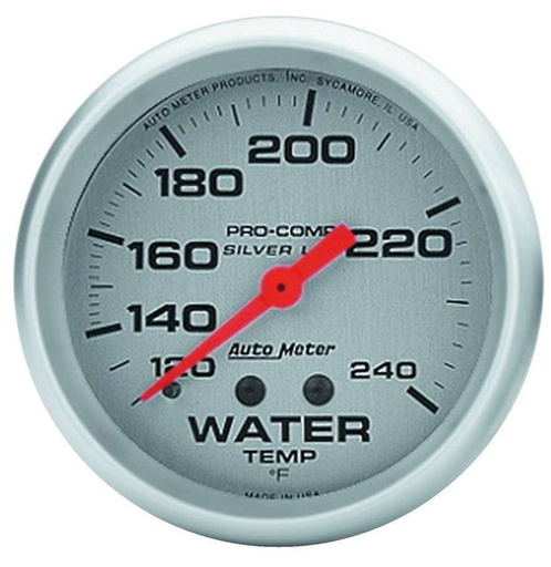 [ATM4632] Autometer - Pro Comp 2-5/8in Silver Liq-Fill Water 120-240