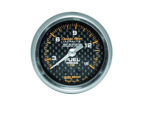 [ATM4711] Autometer - C/F 2-1/16in Fuel Press. Gauge 0-15PSI
