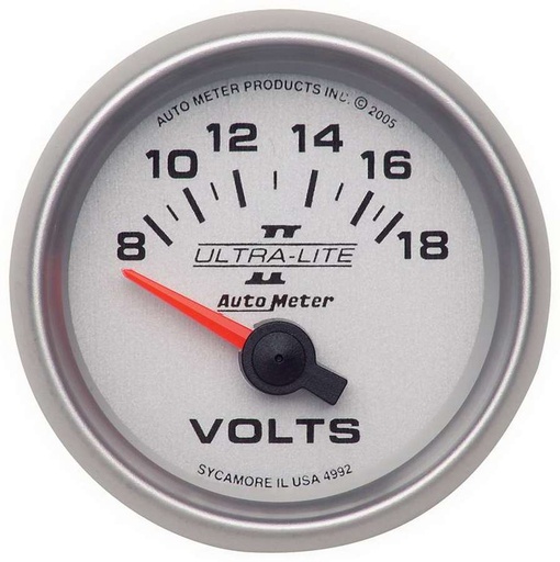 [ATM4992] Autometer - 2-1/16in U/L II Voltmeter 8-18 Short Swp