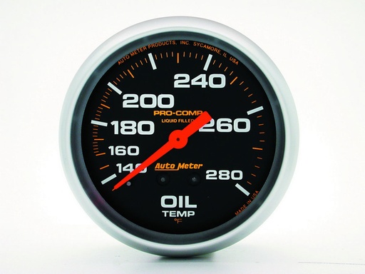 [ATM5443] Autometer - 140-280 Oil Temp Gauge With 12ft Capillary Tube