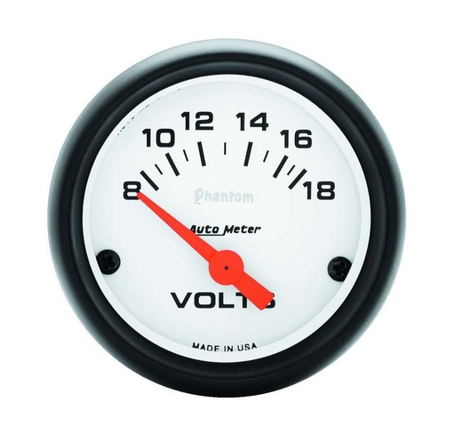 [ATM5791] Autometer - Phantom 2 1/16in Voltmeter 8-18 Volts