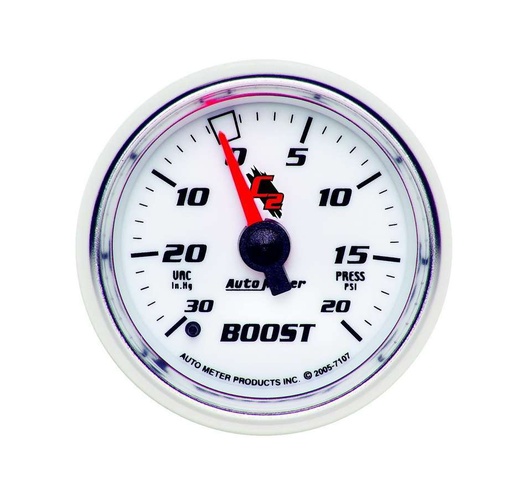 [ATM7107] Autometer - 2-1/16in C2/S Boost/Vac Gauge 30in Hg/20psi