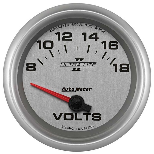 [ATM7791] Autometer - 2-5/8 U/L II Voltmeter Gauge 8-18volts