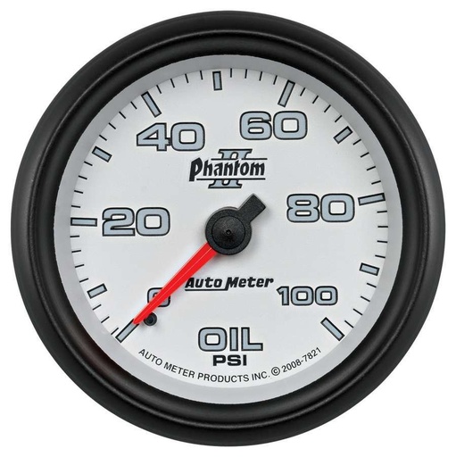 [ATM7821] Autometer - 2-5/8 Phantom Ii Oil Pressure Gauge 0-100Psi