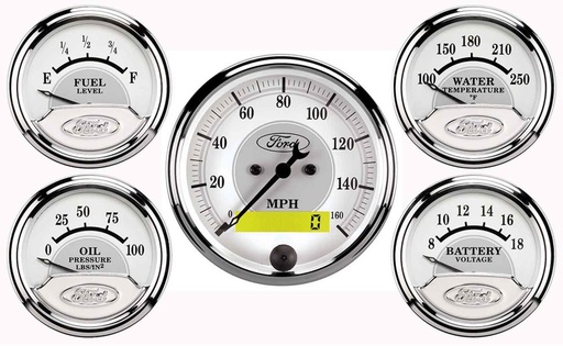 [ATM880087] Autometer - Ford Racing 5 Gauge Kit - White Face