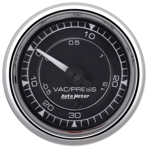 [ATM9759] Autometer - 2/16 Chrono Chrome Gauge Vac/Boost 30HG/30PSI