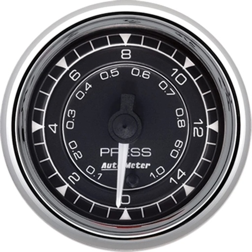 [ATM9762] Autometer - 2/16 Chrono Chrome Gauge Pressure  15PSI