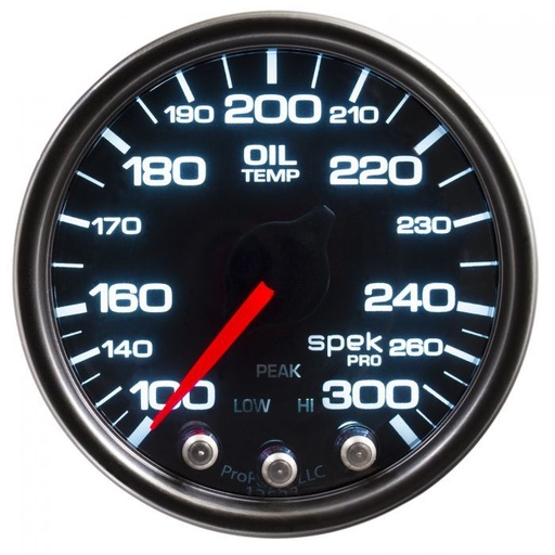[ATMP32252] Autometer - 2-1/16 Oil Temp Gauge 100-300 Deg Black Dial