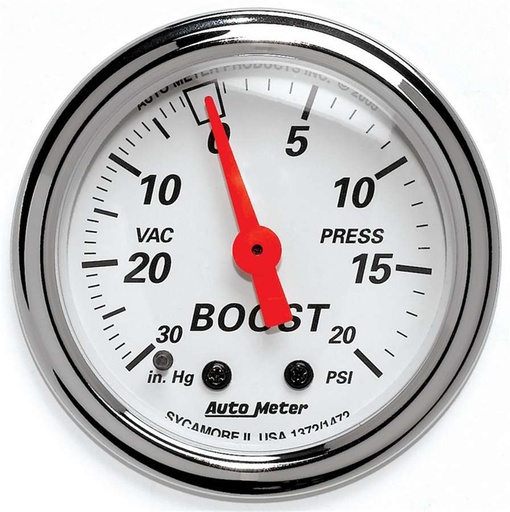 [ATM1372] Autometer - Artic White Boost/Vacuum Gauge