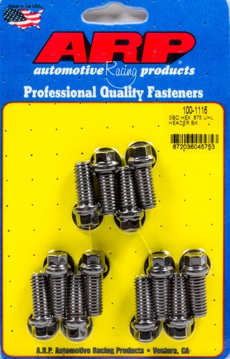 [ARP100-1116] ARP - Header Bolt Kit - 6pt. 3/8 x .875 UHL (12)