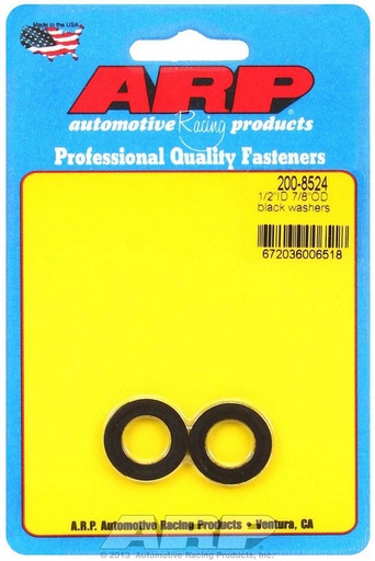 [ARP200-8524] ARP - Black Washers - 1/2 Id X 7/8 Od (2pk)