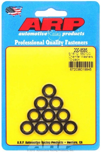[ARP200-8585] ARP - Black Washers - 5/16 ID x .550 OD Chamfer (10)