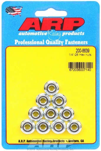 [ARP200-8639] ARP - Hex Nuts - 1/4-28 (10)