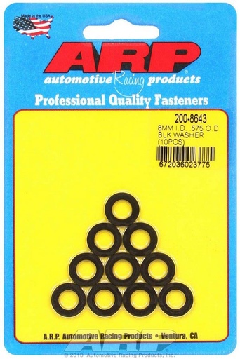 [ARP200-8643] ARP - Black Washers - 8mm ID x .575 OD (10)