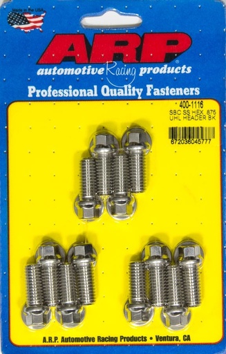 [ARP400-1116] ARP - Header Bolt Kit - 6pt. 3/8 x .875 UHL (12)