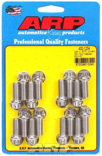 [ARP400-1204] ARP - S/S Header Bolt Kit - 3/8 x .875 UHL (16)