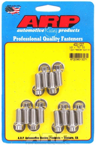 [ARP400-1207] Arp - S/S Header Bolt Kit - 3/8 X .750 Uhl (12)
