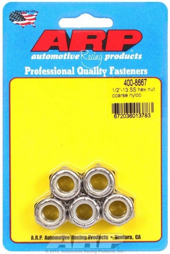 [ARP400-8667] ARP - S/S Hex Nyloc Nuts 1/2-13 (5)