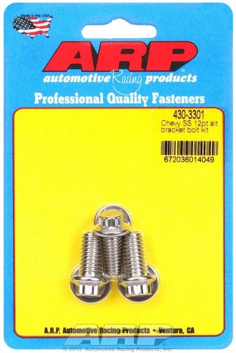 [ARP430-3301] ARP - S/S Chevy Alternator Bracket Bolt Kit 12pt.