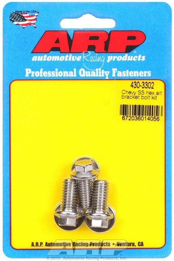 [ARP430-3302] Arp - S/S Chevy Alternator Bracket Bolt Kit 6pt.