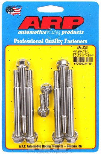 [ARP434-3201] Arp - S/S W/P & Thermostat Hsg Bolt Kit - 6pt. Ls1/Ls2
