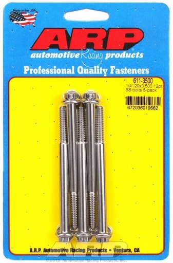 [ARP611-3500] ARP - S/S Bolt Kit - 12pt. (5) 1/4-20 x 3.500