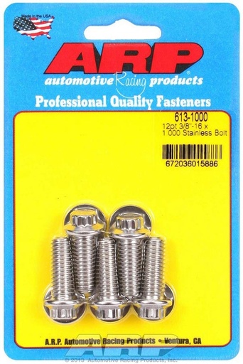 [ARP613-1000] ARP - S/S Bolt Kit - 12pt. (5) 3/8-16 x 1.000
