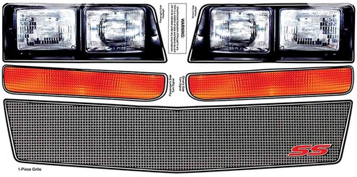[ALL23038] Allstar Performance - M/C Ss Nose Decal Kit Mesh Grille 1983-88